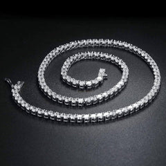 Elegant Silver Tennis Chain Necklace